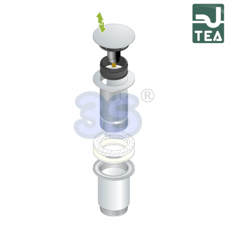 Piletta TEA clic-clac in ottone cromato per lavabo e bidet - 7533.370.5