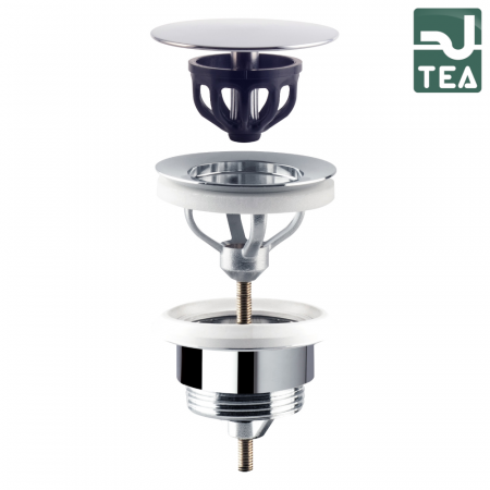 Piletta TEA a scarico libero in ottone cromato per lavabo e bidet - 7542.710.5