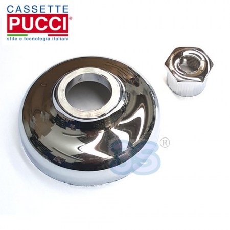 Pucci - rosone cromato con boccola per pulsante - 80009033