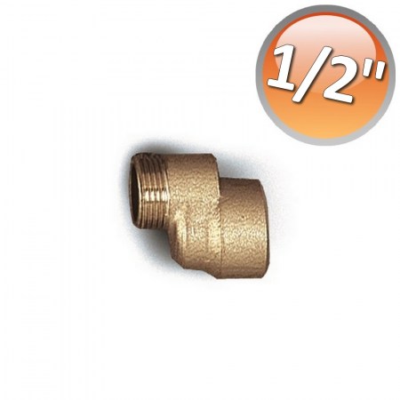 Raccordo eccentrico in ottone nichelato, attacchi MF1/2''x1/2'', con spostamento di 10 mm