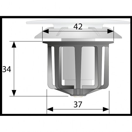 Tappo clic-clac Ø 63 x 1″ 1/4 in ottone cromato per sostituzione della piletta universale - 8120.378.5