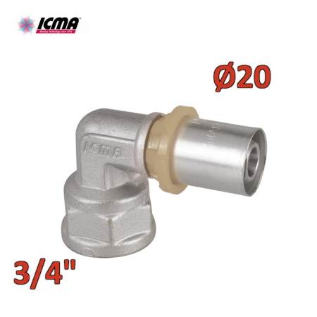 ICMA 405 - Raccordo a pressare 3/4″ 20 SEMPITER® curvo femmina