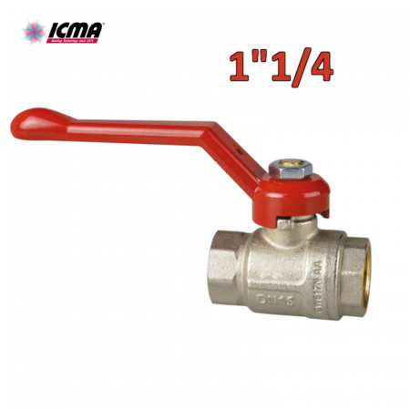 ICMA 350 - Valvola a sfera – Filettatura F/F 1″1/4 - Leva in alluminio