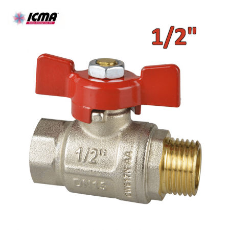 ICMA 351 - Valvola a sfera a passaggio totale – Filettatura M/F 1/2″