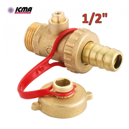 ICMA 146 - Rubinetto scarico caldaia 1/2″ a sfera PN 10 completo