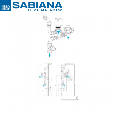 Sabiana Valvola a 3 vie per batteria principale + kit collegamento sciolti (grandezza 1-5) 9066560W