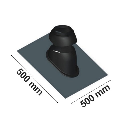 Tegola in piombo modellabile base 500x500 mm Diametro Ø 60-100 / 80-125 mm