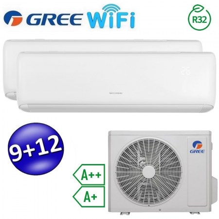 Climatizzatore inverter ARI dual split Wi-Fi 9000 + 12000 Btu (U.E.14) GREE R32 classe A++/A+ - ARIDUAL912(14)