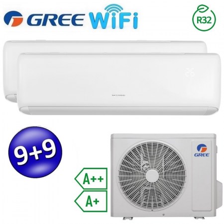 Climatizzatore inverter ARI dual split Wi-Fi 9000 + 9000 Btu (U.E.14) GREE R32 classe A++/A+ - ARIDUAL99(14)