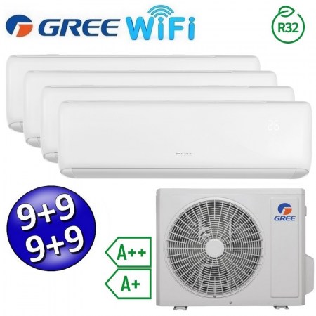 Climatizzatore inverter ARI quadri split Wi-Fi 9+9+9+9 Btu - GREE R32 classe A++/A+ ARIQUADRI9999(28)