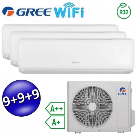 Climatizzatore inverter ARI trial split Wi-Fi 9000 + 9000 + 9000 Btu - GREE R32 classe A++/A+ - ARITRIAL999(21)