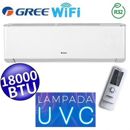 Unità interna R32 AMBER PLUS WiFi Gree 18000 Btu split (GREE10183) lampada UVC sterilizzazione - GWH18YDXF-K6DNA1B/I UVC