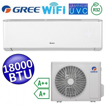 Climatizzatore mono split R32 AMBER PLUS WiFi Gree 18000 Btu A+++/A+ lampada UVC sterilizzazione - GREE10183+GREE10184