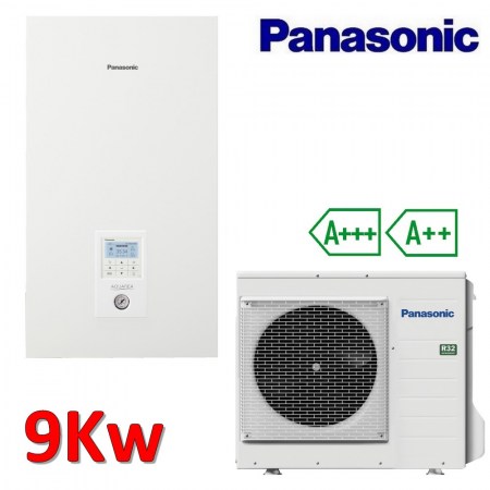 PANASONIC Sistema Aquarea R32 SPLIT KIT-WC09J3E5 (WH-SDC0709J3E5 + WH-UD09JE5-1) - caldo freddo ACS - 9.0 kW Monofase