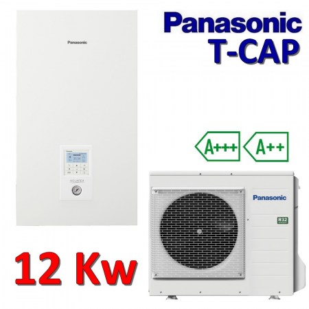 PANASONIC Sistema Aquarea T-CAP SPLIT KIT-WXC12H6E5 (WH-SXC12H6E5 + WH-UX12HE5) - caldo freddo ACS - 12.0 kW Monofase