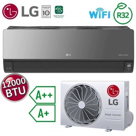 Climatizzatore mono split Artcool Mirror UVnano WiFi 12000 btu 3.5 kw A++ A+ - AC12BK.NSJ+AC12BK.UA3