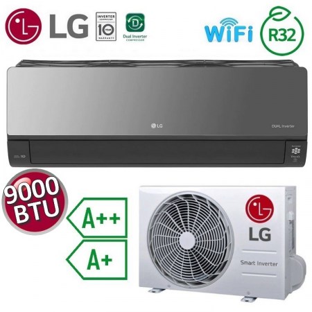 Climatizzatore mono split Artcool Mirror UVnano WiFi 9000 btu 2.5 kw A++ A+ - AC09BK.NSJ+AC09BK.UA3