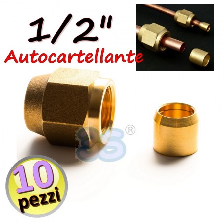 Bochettone raccordo autocartellante 1/2 - 10 pezzi - 11395.10