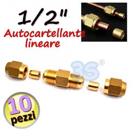 Raccordo lineare manicotto di giunzione autocartellante 1/2 - 10 pezzi - 11383.10