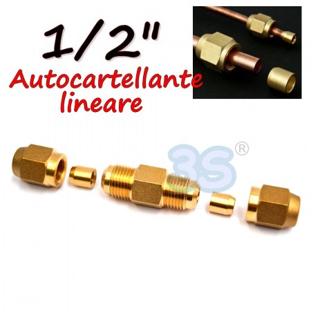 Raccordo lineare manicotto di giunzione autocartellante 1/2 rame alluminio - 11383