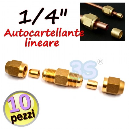 Raccordo lineare manicotto di giunzione autocartellante 1/4 - 10 pezzi - 11381.10