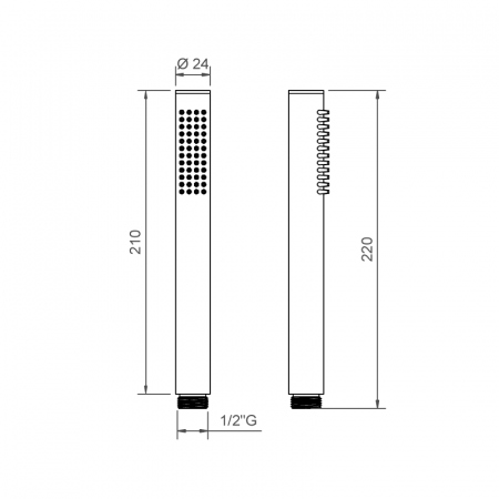 Doccetta Stick in ottone cromato con attacco da 1/2 GM - BNDOCC072 Ponsi