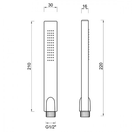 Doccetta Flat rettangolare in ABS - BNDOCC024 Ponsi Dimensioni