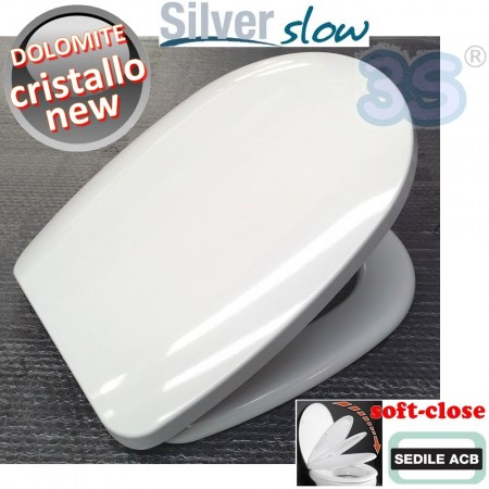 Sedile per wc CRISTALLO New Dolomite chiusura rallentata SOFT CLOSE - ACB Ercos BSTER6.SOFT