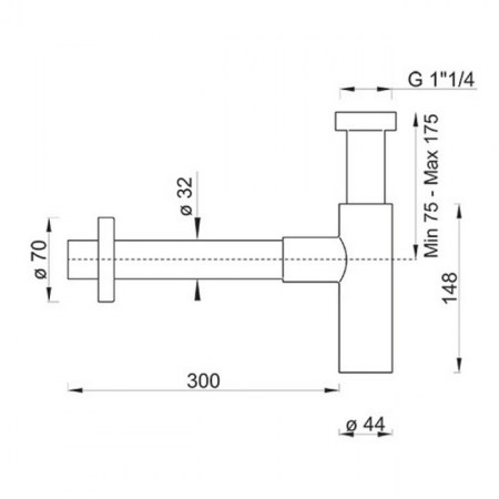 Dimensioni BTSCACVR40 sifone Ponsi - www.SuperSamaStore.it