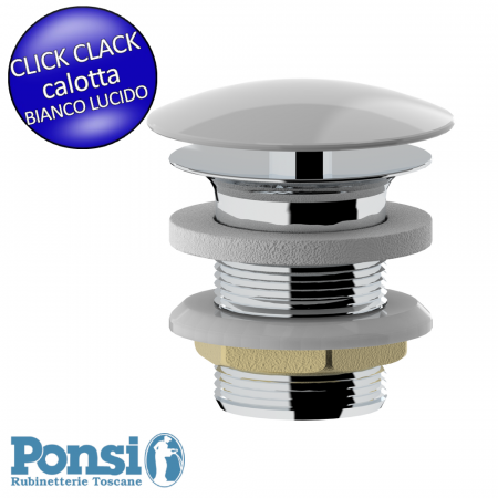 Piletta tonda click-clack da 1″ 1/4 con calotta in ceramica