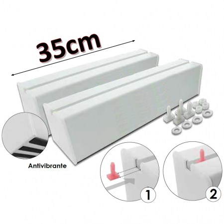 Coppia di basi da 35 cm con tappi cap in pvc biestruso per unità esterna climatizzatore - BAC.350