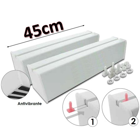 Coppia di basi da 45 cm con tappi cap in pvc biestruso per unità esterna climatizzatore - BAC.450