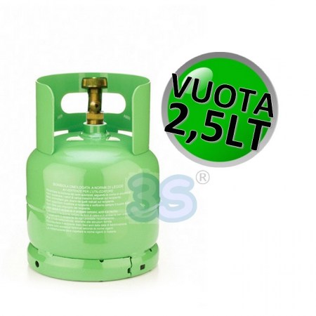 Bombola neutra vuota per stoccaggio gas refrigerante - capacità 2,5 Lt - GR25.00N