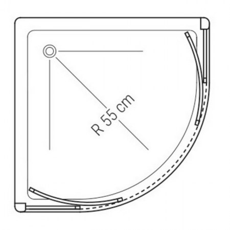 Per piatti doccia standard con raggio di 55cm