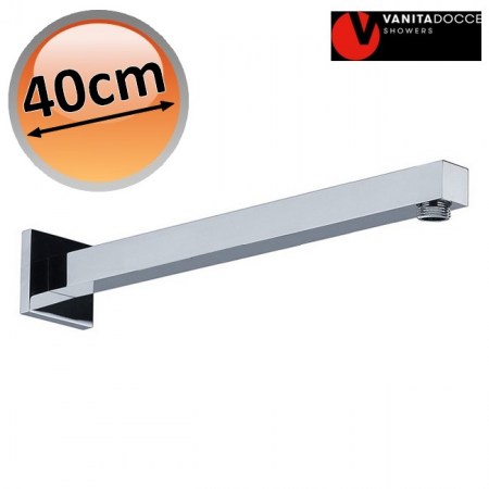 Braccio doccia sottile quadro in ottone lunghezza 40 cm - Vanità Docce - 600.890.004