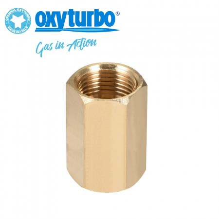 Adattatore raccordo in ottone per riduttore di CO2 / O2 e bombola Azoto attacco F-F W 21.8 x 1/14 RHE - C5419001