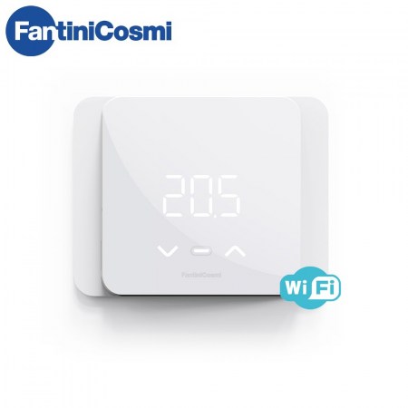 C800WIFIR - Cronotermostato led quadrato a batterie con funzioni smart e connessione WiFi