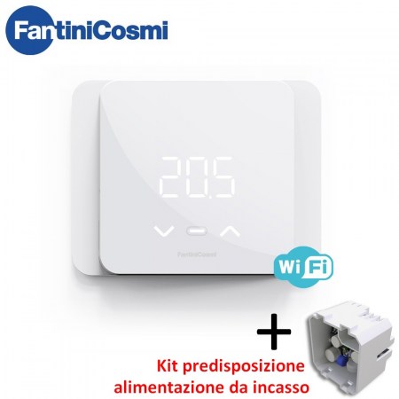 C800WIFIPRO - Cronotermostato led quadrato a batterie con funzioni smart e connessione WiFi