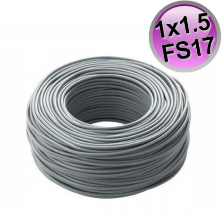 Cavo filo elettrico unipolare FS17 - 1 X 1,5 mmq Grigio - rotolo 100 mt