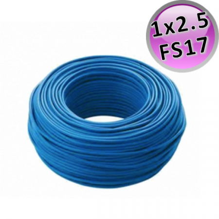 Cavo filo elettrico unipolare cordina FS17 - 1 X 2,5 mmq Blu - rotolo 100 mt