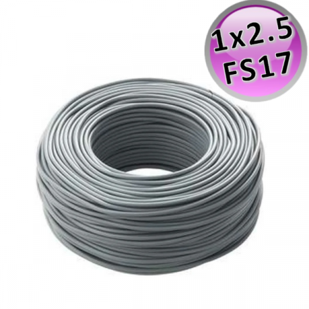 Cavo filo elettrico unipolare FS17 - 1 X 1,5 mmq Grigio - rotolo 100 mt