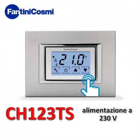 CH123TS - Termostato touchscreen retroilluminato da incasso alimentato a 230 V