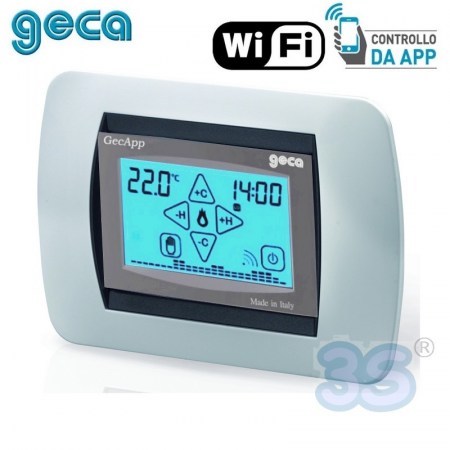 Cronotermostato da incasso argento WI-FI adsl touch screen GREEN GecApp Crono - CR158