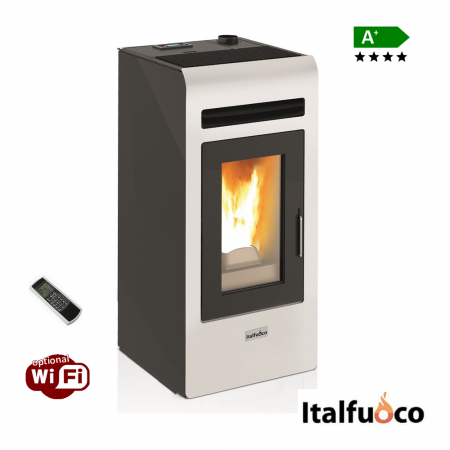 Stufa a pellet Italfuoco Cayenne potenza 12Kw 300 m³ con telecomando - CY.12UX