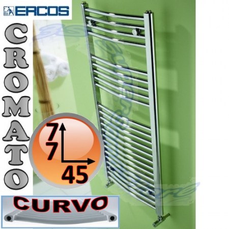 Scaldasalviette cromato curvo Tekno Ercos 77x45 cm