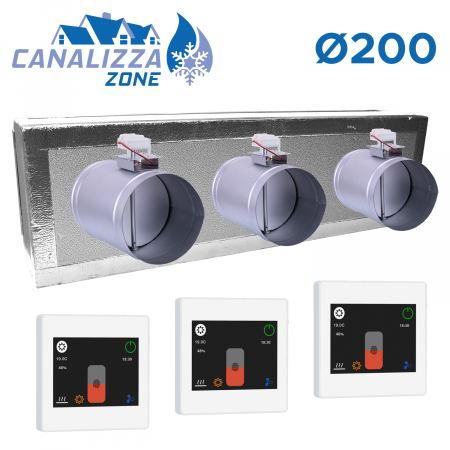 CANALIZZA-ZONE 2.0 - Sistema canalizzato di ripartizione aria a 3 zone - Ø 200 mm - WiFi
