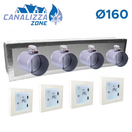 CANALIZZA-ZONE 2.0 - Sistema canalizzato di ripartizione aria a 4 zone - Ø 160 mm