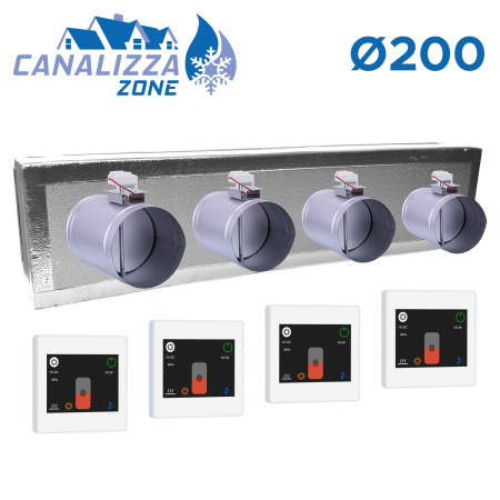 CANALIZZA-ZONE 2.0 - Sistema canalizzato di ripartizione aria a 4 zone - Ø 200 mm - WiFi