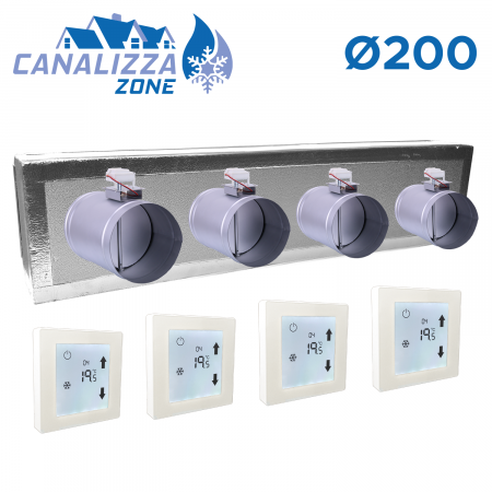 CANALIZZA-ZONE 2.0 - Sistema canalizzato di ripartizione aria a 4 zone - Ø 200 mm
