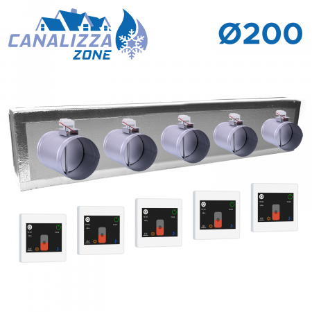 CANALIZZA-ZONE 2.0 - Sistema canalizzato di ripartizione aria a 5 zone - Ø 200 mm - WiFi